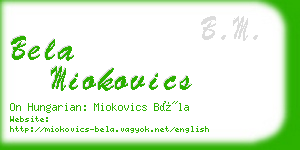 bela miokovics business card